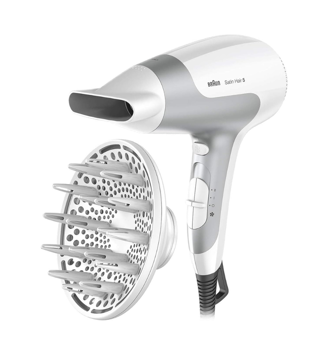 Braun Satin Hair 5 PowerPerfection dryer HD585 – Ionic | Ultra Powerful | Lightweight | Cold Shot | With Diffuser | 2500 Watts - White