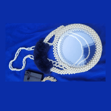 Noor's Handmade White Beaded Pearl HandBag