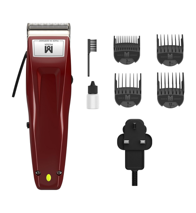 Moser 1400 Cordless Professional Hair Clipper for Men (Made in Germany) | High-grade Stainless Steel blade set | MultiClick Adjustment | 3-Hour Battery Life and Fast Charging (1430-0150)