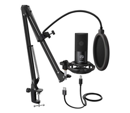 FIFINE Studio Condenser USB Microphone Computer PC Microphone Kit with Adjustable Scissor Arm Stand Shock Mount for Instruments Voice Overs Recording Podcasting YouTube Karaoke Gaming Streaming-T669