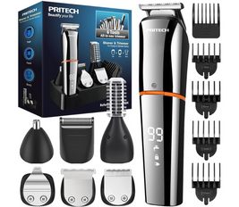 PRITECH Hair Clippers, Beard Trimmer for Men, Cordless Hair Trimmer Hair Cutting Groomer Kit, USB Rechargeable 6 in 1