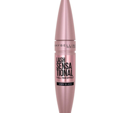 Maybelline New York Volume Mascara, Washable, Full Fan Effect, Long Eyelashes, Clump free, Lash Sensational, Very Black