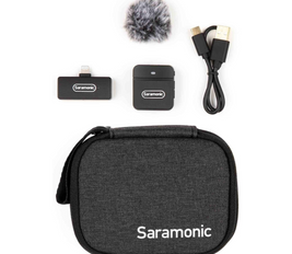 Saramonic Blink 100 B3 TX+RX 2.4GHz Micro Clip-On Wireless System w/Device-Mountable Dual-Channel Lightning Receiver for iPhones & iPads