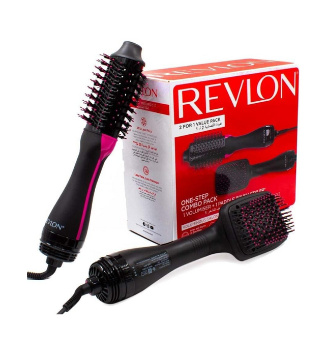 Revlon RVDR5282 One-Step Combo Pack 1 Volumiser + Paddle Brush Styler  Black