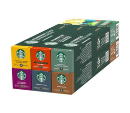 Starbucks By Nespresso Coffee Pods Variety Pack 60 Capsules (10 of each flavour)