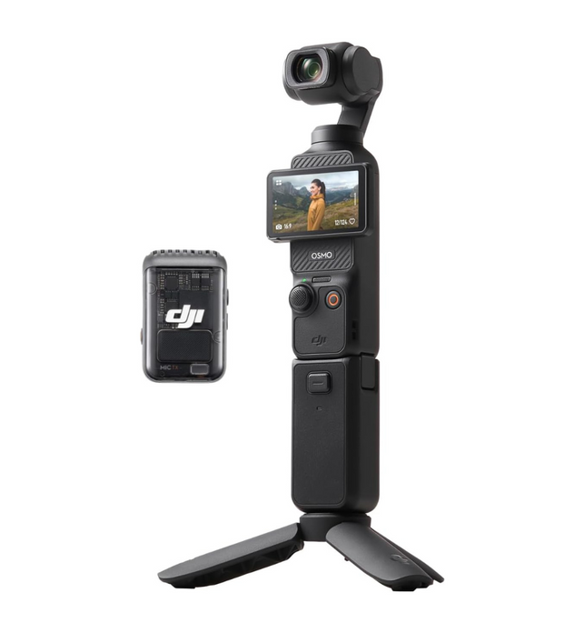 DJI Osmo Pocket 3 Creator Combo, Vlogging Camera with 1'' CMOS & 4K/120fps Video, 3-Axis Stabilization, Face/Object Tracking, Fast Focusing, Mic Included for Clear Sound, Small Camera for Photography