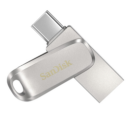 SanDisk Ultra 256GB Dual Drive Luxe Type-C 400MB/s USB 3.2 Gen 1, Silver, SDDDC4-256G-G46