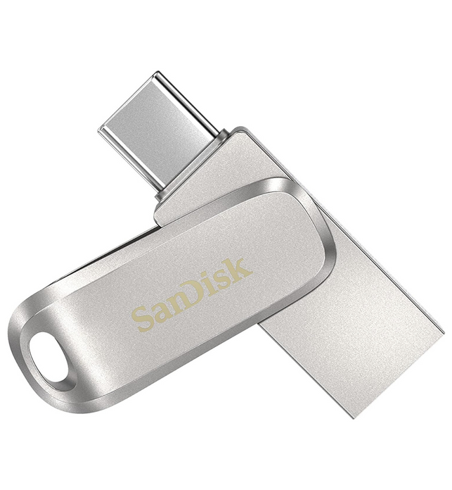 SanDisk Ultra 256GB Dual Drive Luxe Type-C 400MB/s USB 3.2 Gen 1, Silver, SDDDC4-256G-G46