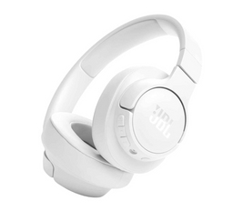 JBL Tune 720BT Wireless Over-Ear Headphones, Pure Bass Sound, Bluetooth 5.3, 76H Battery, Hands-Free Call, Multi-Point Connection, Foldable, Detachable Audio Cable - White, JBLT720BTWHT