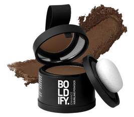 BOLDIFY Hairline Powder, Instantly Conceals Hair Loss and Fills In Receding Hairlines, and Wide Parts, Stain-Proof 48 Hour Formula for Hair & Beard, Root Concealer & Gray Hair Coverage (Light Brown)