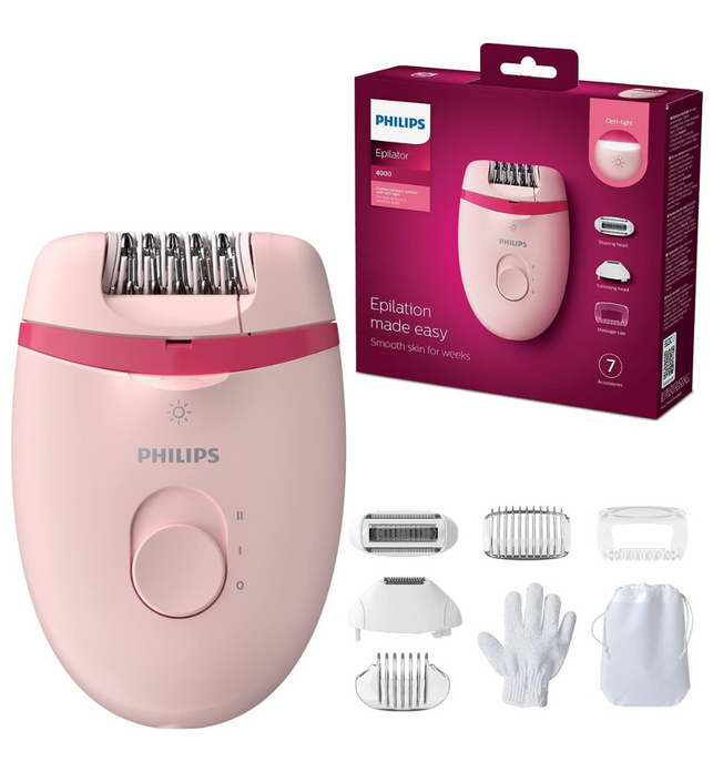 Philips Satinelle Essential Corded Epilator with 5 Attachments  BRE285/00