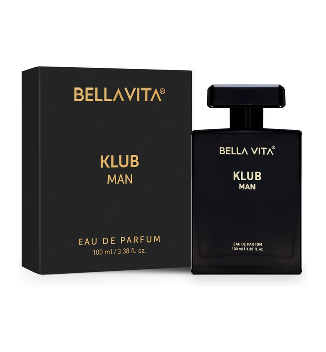 Bella Vita Luxury Perfume For Men - Bellavita KLUB Eau De Parfum for Men| Musky & Spicy Men's Perfume| Lemon, Rose & Vanilla| Long Lasting Fragrance for Men- 100 ML