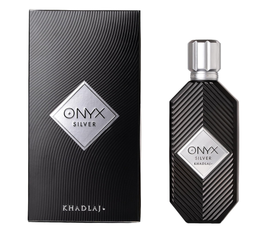Khadlaj Onyx Silver Eau de Parfum, Unisex Fragrance with Bergamot, Ginger, Black Pepper, Petitgrain, Cardamom, Patchouli, Labdanum, Benzoin, Tonka Beans