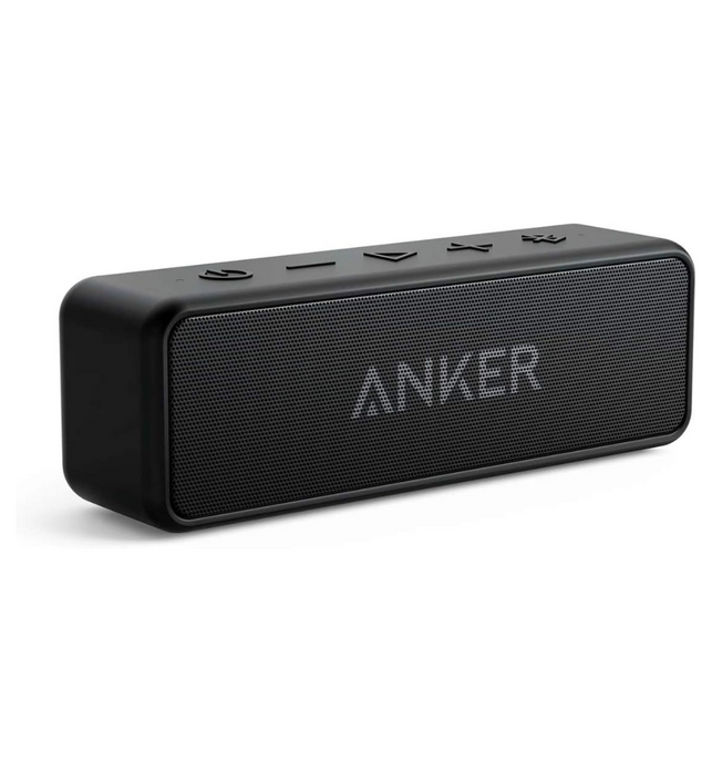 Anker Soundcore 2 Portable Bluetooth Speaker With Better Bass, 24-Hour Playtime, 66Ft Bluetooth Range, Ipx5 Water Resistance & Built-In Mic