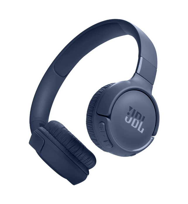 JBL Tune 520BT Wireless On-Ear Headphones, Pure Bass Sound, 57H Battery with Speed Charge, Hands-Free Call + Voice Aware, Multi-Point Connection, Lightweight and Foldable - Blue, JBLT520BTBLUEU