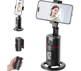 PFUTURE Auto Face Tracking Tripod with Remote, 360° Rotation Smart Tracking Phone Holder, Moving Tripod for iPhone. Essential for Video, Vlog, Live Stream Content Creator's Tool, No App Required