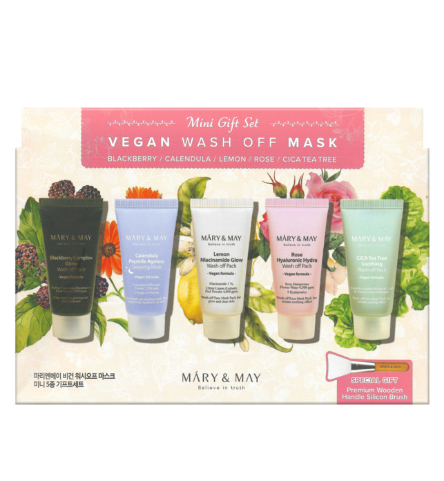 Vegan Wash off Mask Mini Gift Set - 5 Pcs