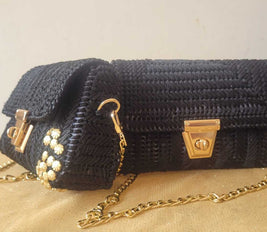 Naseem Collection Beautiful  Handmade Shoulder Bag With Golden Chain And Front Lock