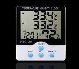 HTC-2A Digital Clock Temperature Hydrometer Thermometer