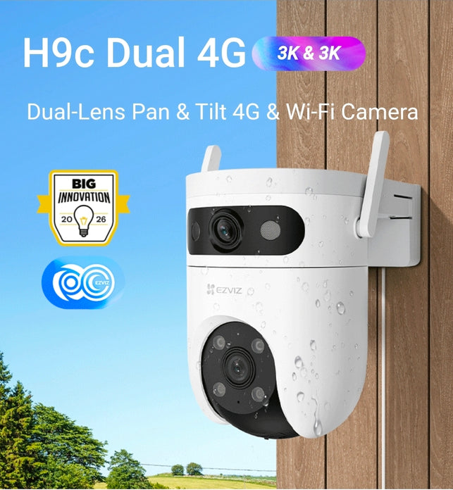 Ezviz H9c 3K & 3K Dual-Lens Pan & Tilt 4G & Wi-Fi Camera