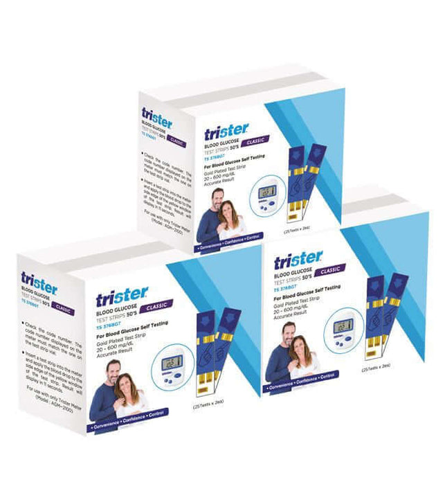 Trister Blood Glucose Test Strips 2 x 50's