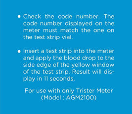 Trister Blood Glucose Test Strips 2 x 50's