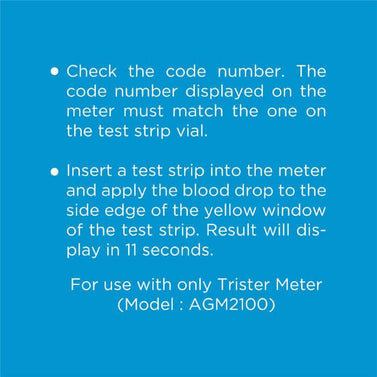 Trister Blood Glucose Test Strips 2 x 50's