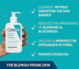 Cerave Blemish Control Face Cleanser With 2% Salicylic Acid & Niacinamide For Blemish-Prone Skin 236Ml