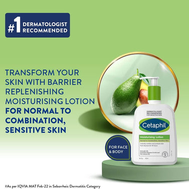 Cetaphil Moisturizing Lotion, Face & Body Moisturizer for Men & Women, Normal to Combination and Sensitive Skin, Unscented, 500ml