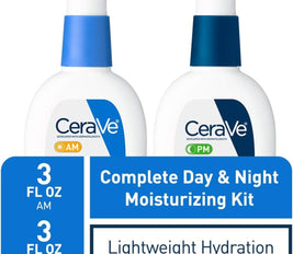 CeraVe Facial Moisturizing Lotion 3 Fl Oz (Pack of 2) AM/PM Bundle (Packaging may vary)