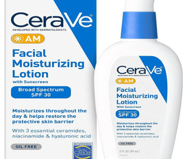CeraVe Facial Moisturizing Lotion AM SPF 30, 3 oz, Daily Face Moisturizer with SPF, Packaging May Vary