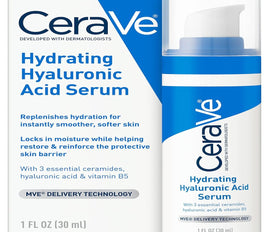 Cerave Hyaluronic Acid Serum for Face with Vitamin B5 and Ceramides, Hydrating Face Serum for Dry Skin, Fragrance Free, 1 Ounce